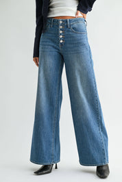 Relaxed Button Down Wide Leg