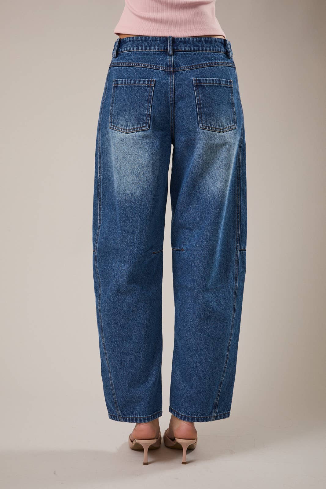 Dark Denim Barrel Jeans