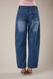 Dark Denim Barrel Jeans