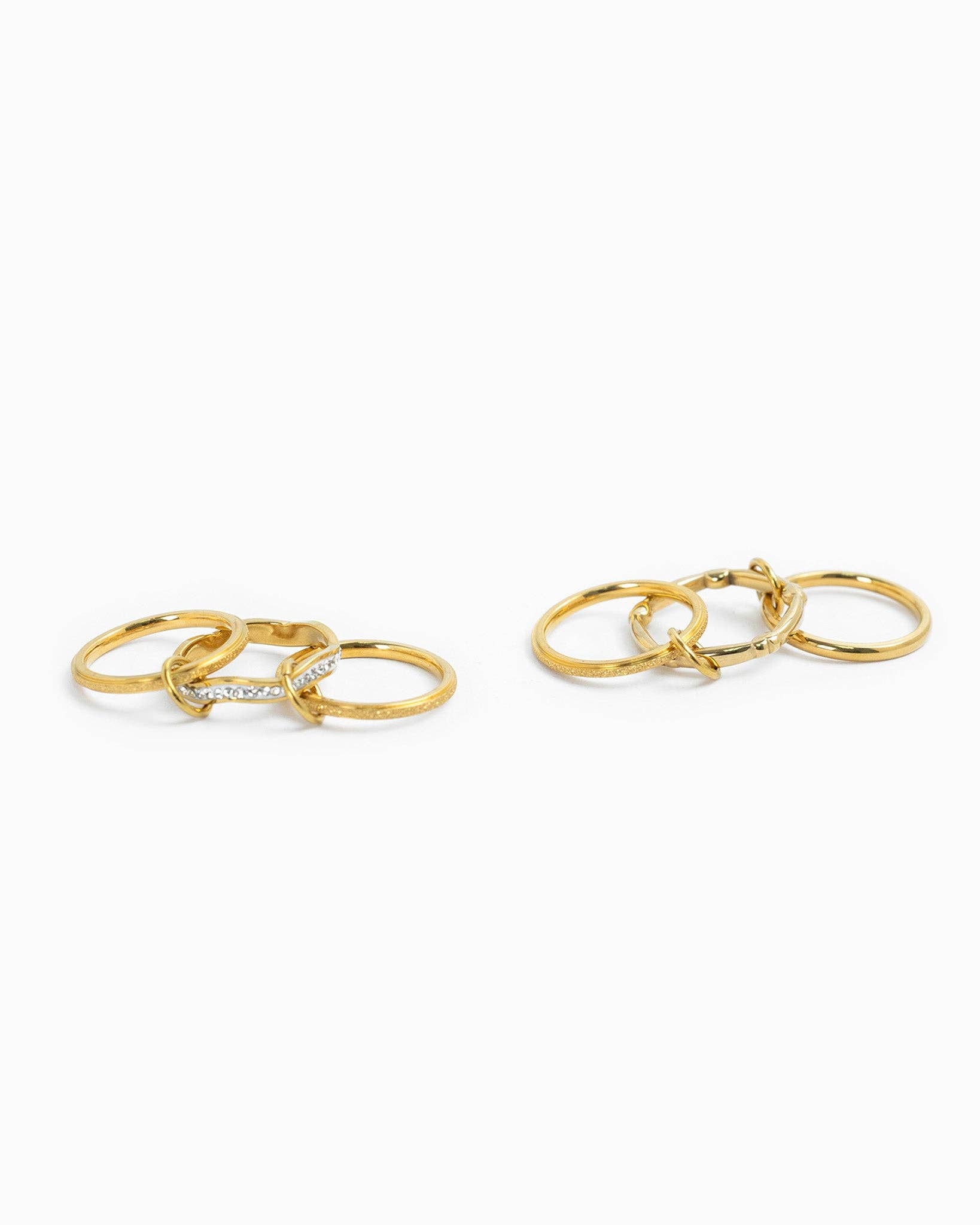 Stainless Sculpted Shimmering Interlocking Ring from Ninety Nine Boutique