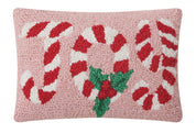 Pink Candy Cane Joy Hook Pillow