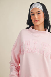Pink "Salty" Mock Neck