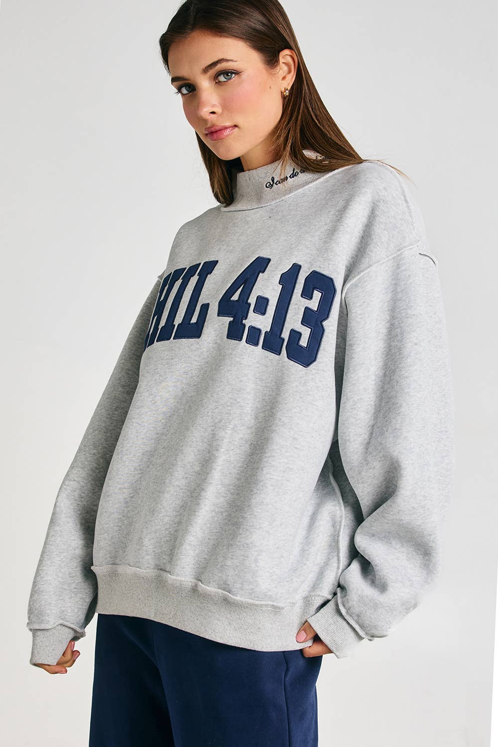 Gray PHIL 4:13 Mockneck