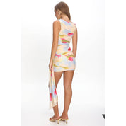 Boat Neck Ruched Mini Dress