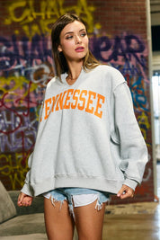 Gray Tennessee Split-Neck Sweatshirt