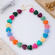 Multi-Color Heart Bead Necklace
