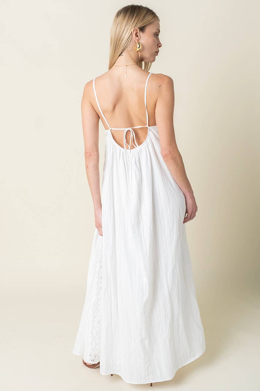 Ivory Open-Back Maxi Dress