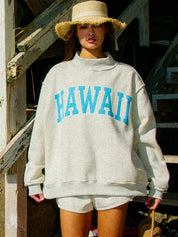 HAWAII/ALOHA Mockneck — mock-neck and drop shoulder