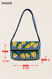 Blue Beaded Lemon Shoulder Bag