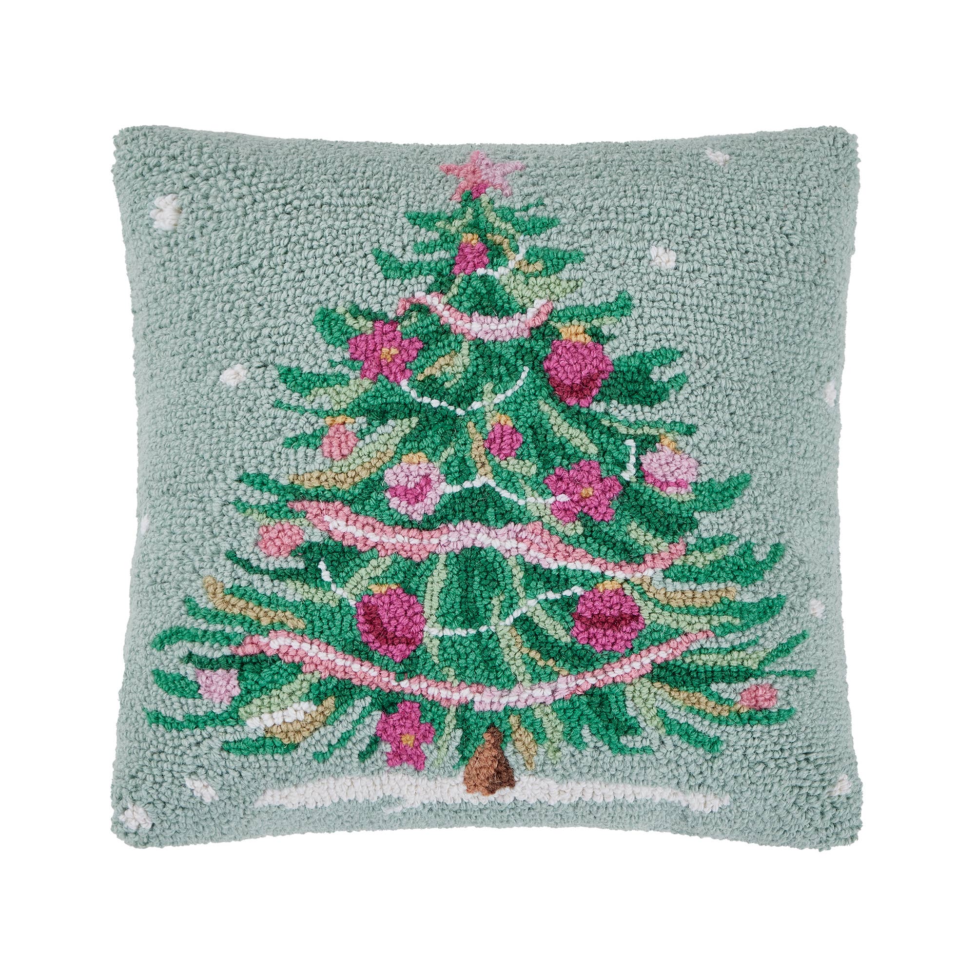 Pink & Green Christmas Tree Hook Pillow
