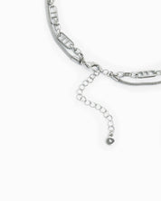 2 Layered Marquise Stone Mixed Link Necklace