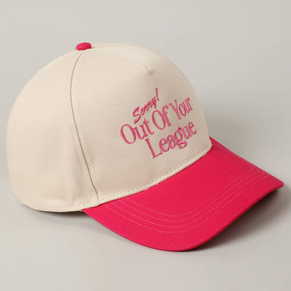 Red Sorry Out Of Your League Embroidery Baseball Cap