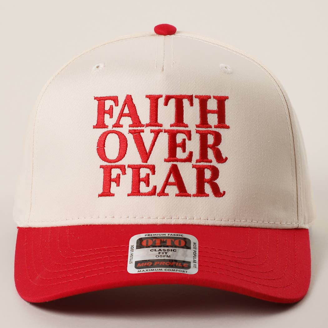Faith Over Fear Trucker Hat/ Red