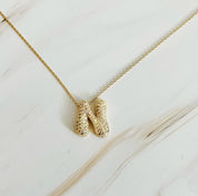 Crystal Bubble Initial Necklace: C