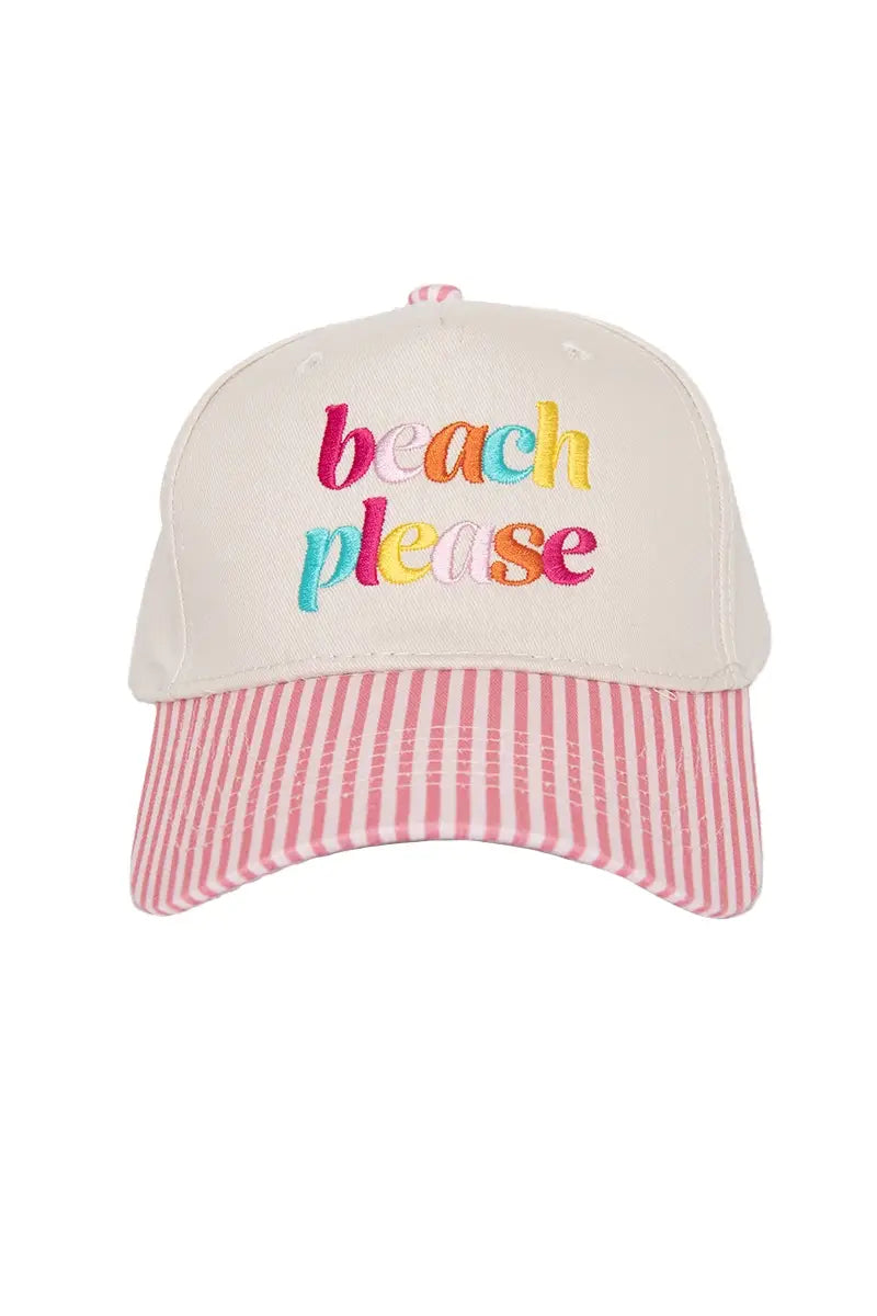 Pink Stripe Beach Please Hat