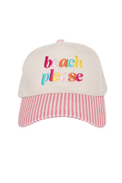 Pink Stripe Beach Please Hat