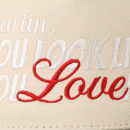 You Look Like You Love Me Embroidery Trucker Hat: Red / ONE SIZE