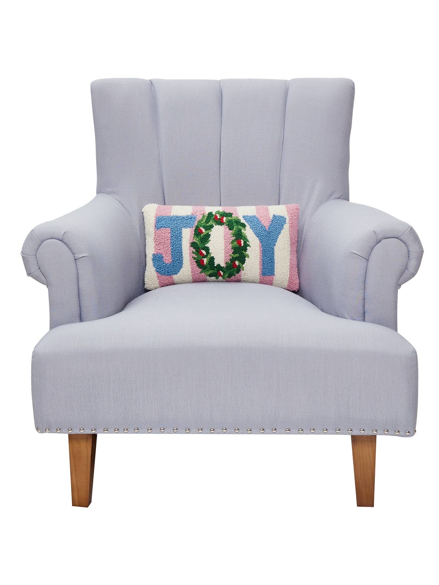 Pink Stripe Joy Hook Pillow