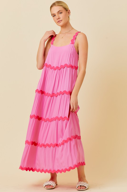 Shelly Scallop Pink Dress - RTS