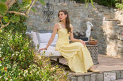 Yellow Scallop Midi Dress