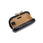 Black Woven Twist Clasp Evening Bag