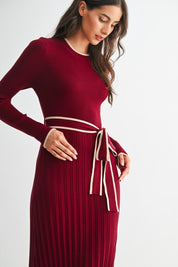 Burgundy Midi Sweater Dress