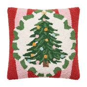 Red Holiday Frames Tree Hook Pillow