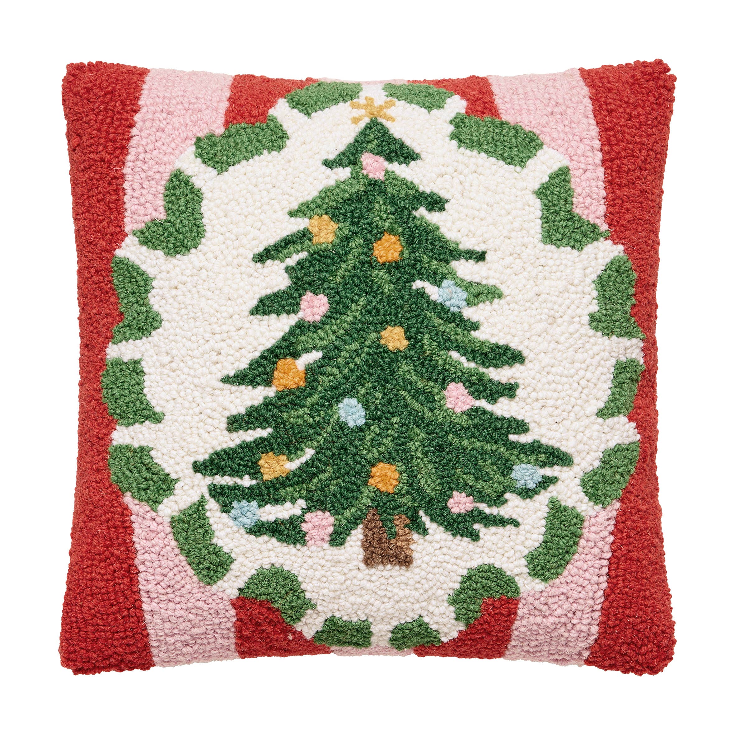 Red Holiday Frames Tree Hook Pillow