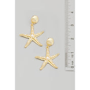 Pearl Studded Starfish Dangle Earrings