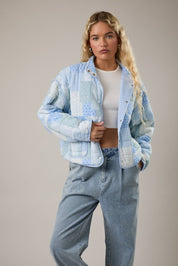 Blue Patchwork Quilted Jacket