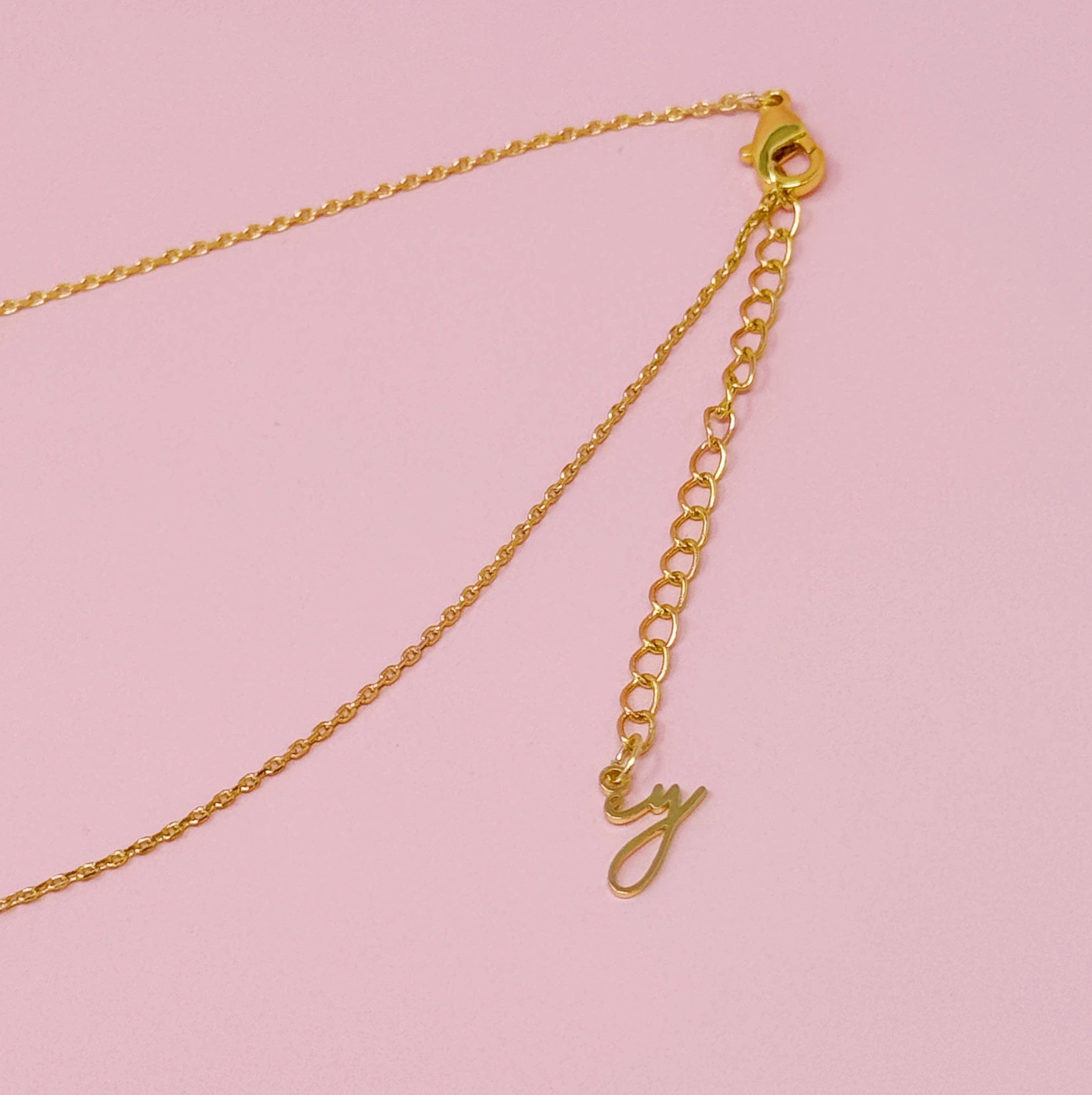 Crystal Bubble Initial Necklace: C