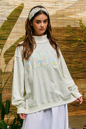 Patchwork Embroidered Jesus Sweatshirt