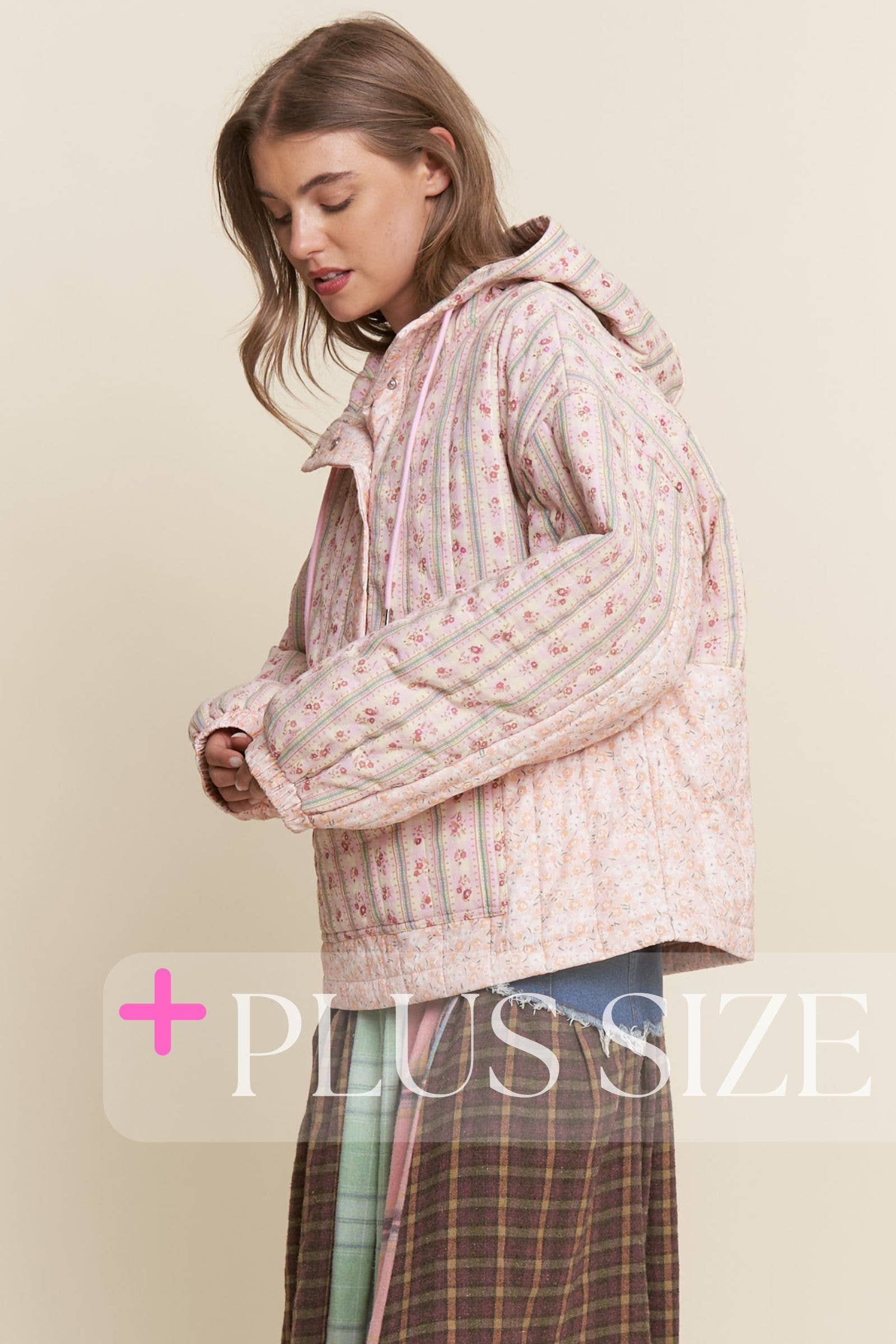 Pink Multi Floral Pattern Pull-Over Sweater