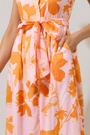 Lenira Floral Riah Button Down Maxi Dress