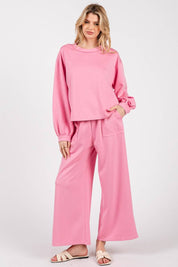 Pink Scuba Top & Pants Set