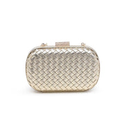 Gold Woven Oval Evening Bag
