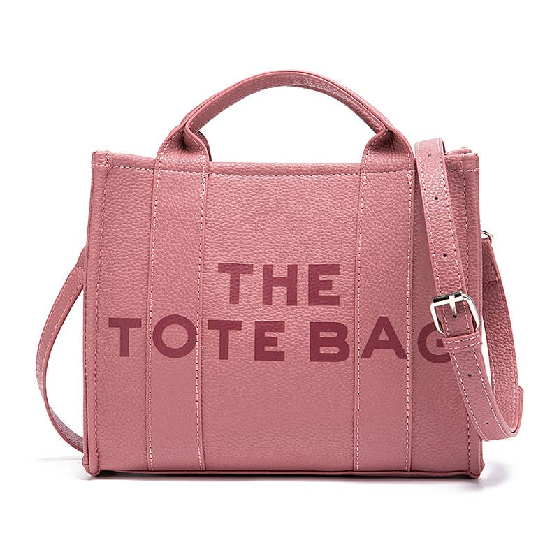 Women's handbag leather tote bag with Zipper: One size / powder pink