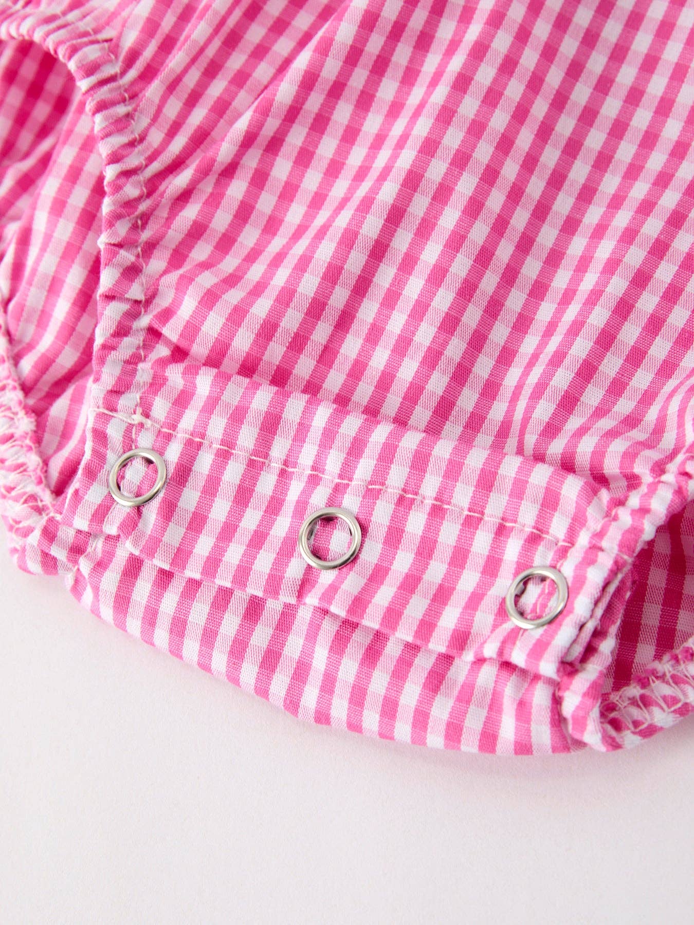 Bow Embroidered Plaid Baby Girl Romper