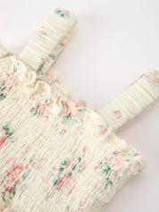 Muslin Summer Floral Smocked Romper & Hat