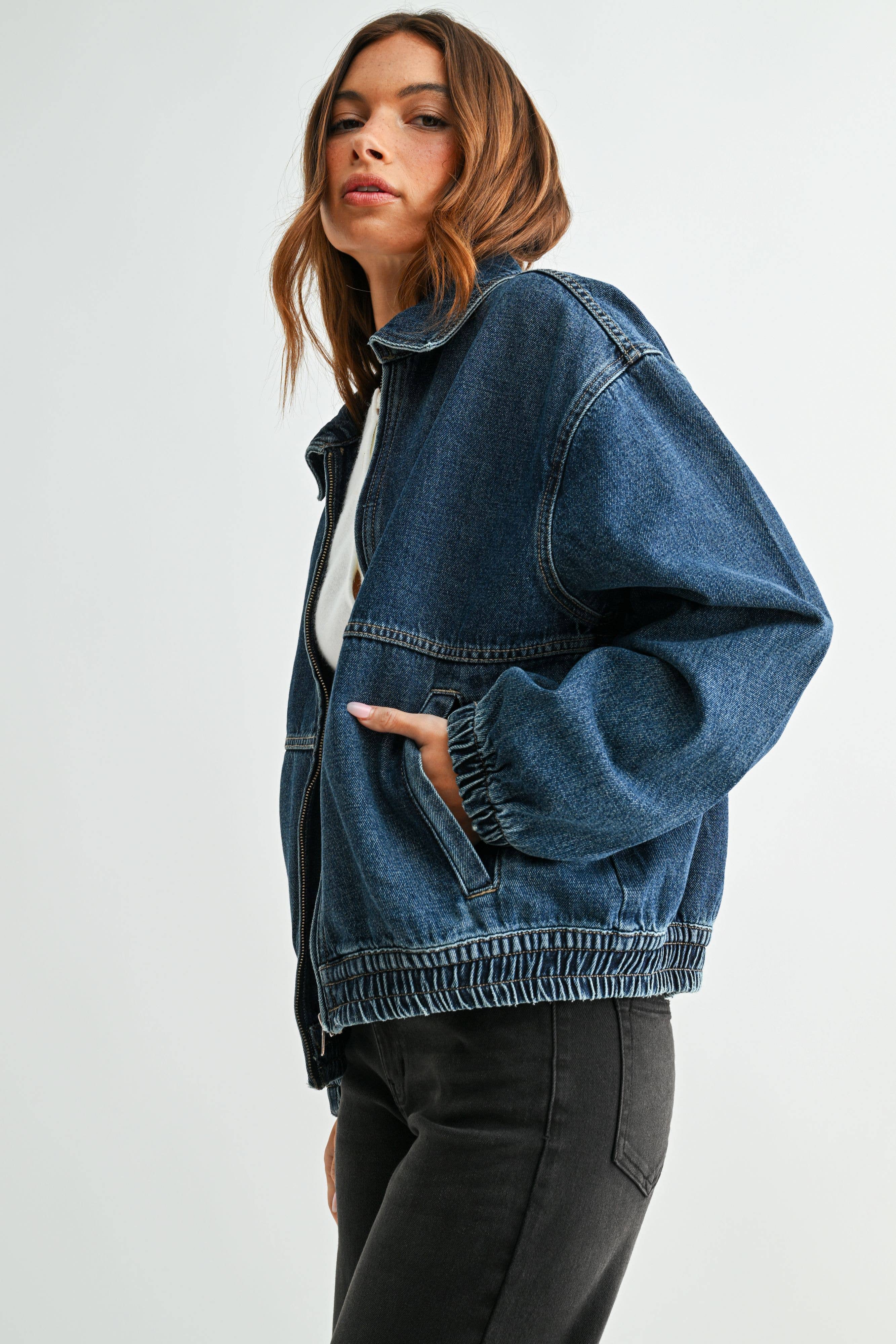 Denim Zip Up Jacket