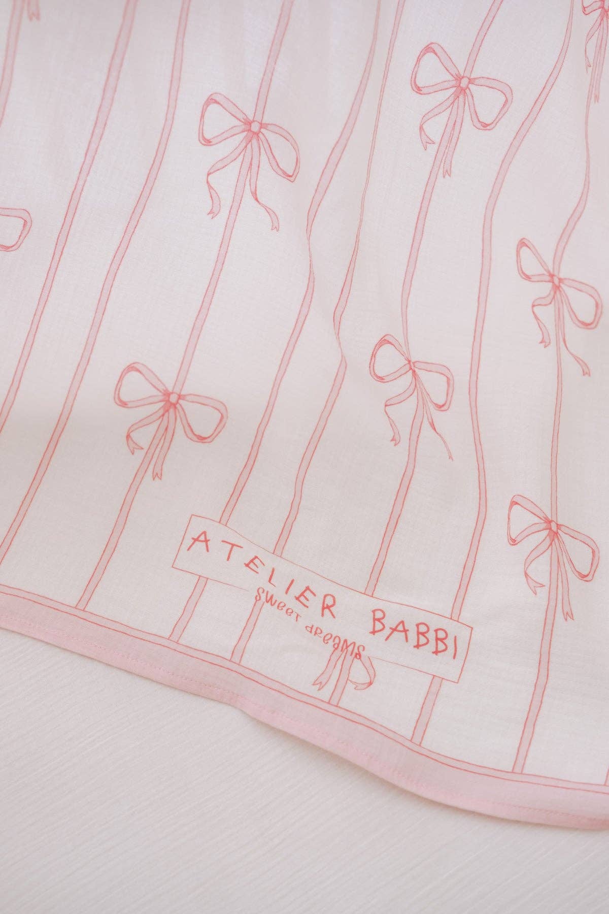 Pink Bow Muslin Baby Blanket