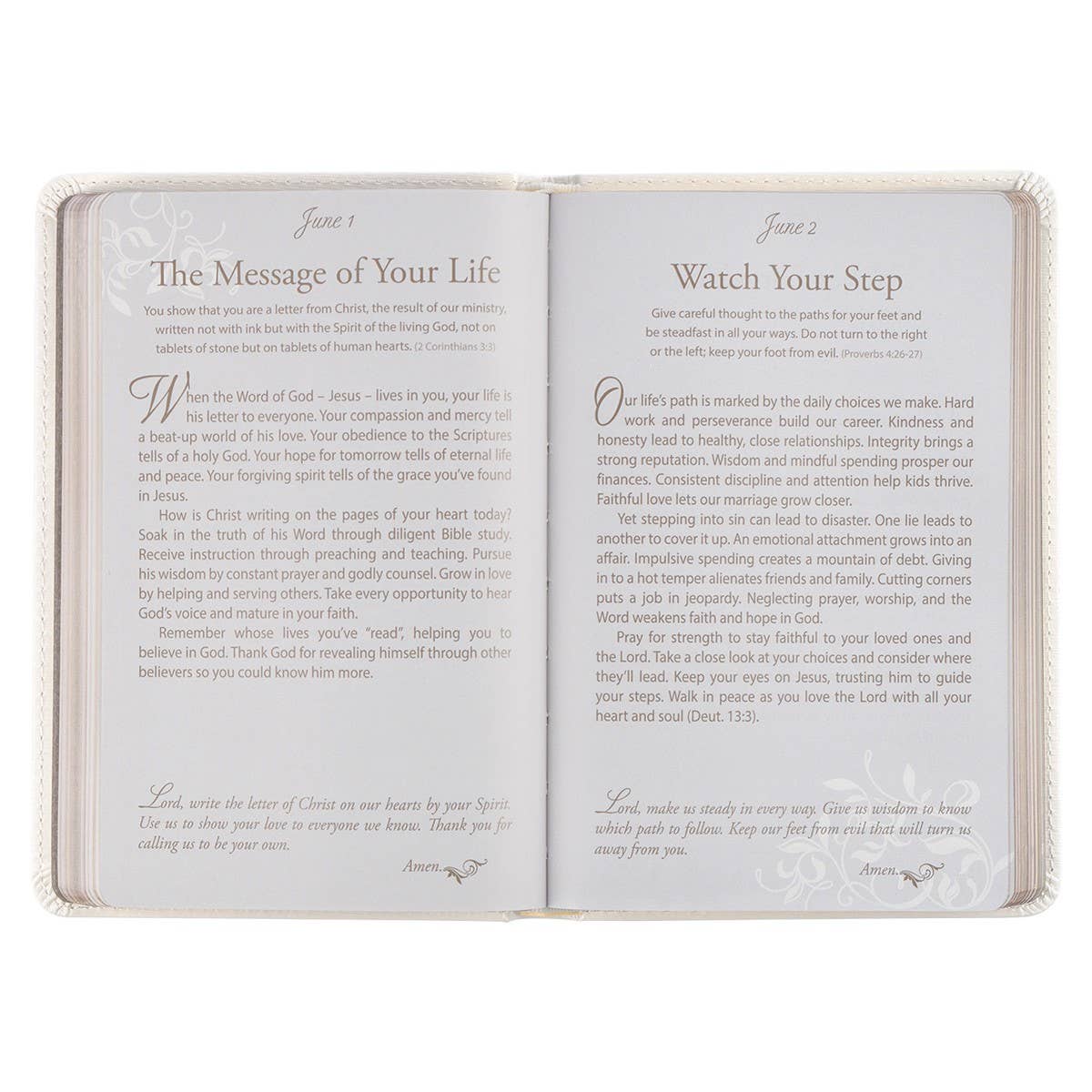 Mr. & Mrs. Devotional White Faux Leather