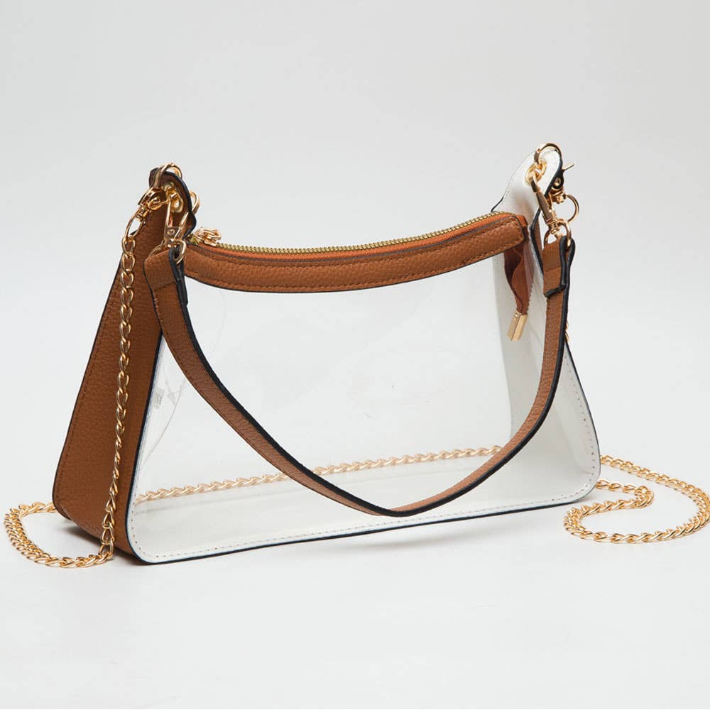 Transparent Hand Bag / Baguette Bag / Crossbody Bag
: Gold
