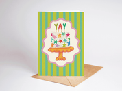 YAY Star Cake Celebration Congrats Cake Greeting Card