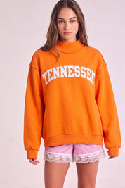 Orange Tennessee Embroidered Mockneck