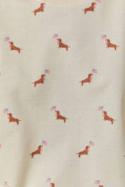 Cream USA Dog Graphic Print Set