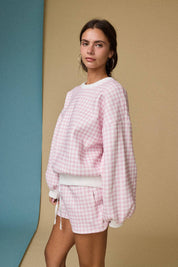 Pink Gingham Lounge Set