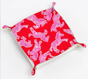 Catchall Tray - pink & red zebra