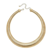 Gold Ramona Watchband Collar Necklace — statement gold necklace and adjustable length