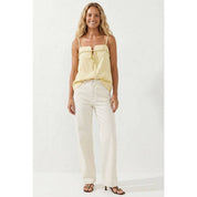 Yellow Knitting Detail Tank Top